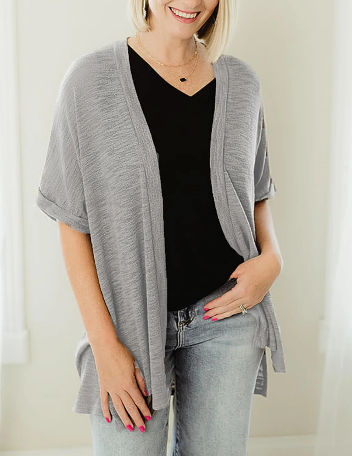 Yekaty Lightweight Cardigans for Women Casual Summer Short Sleeve Cardigan Open Front Beach Coverups 2025