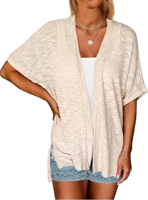 Yekaty Lightweight Cardigans for Women Casual Summer Short Sleeve Cardigan Open Front Beach Coverups 2025