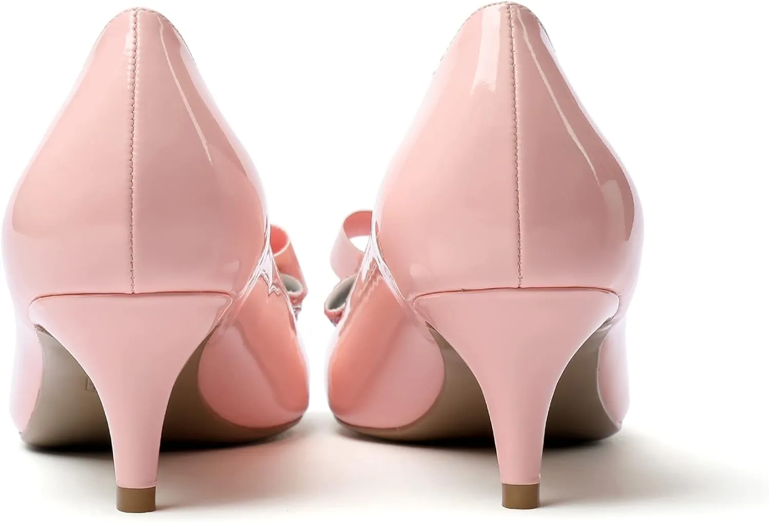 YODEKS Women's Round Toe Pumps, High Heel Slip on, Bow Knotted Heels for Pary Dress Work Office Workplace