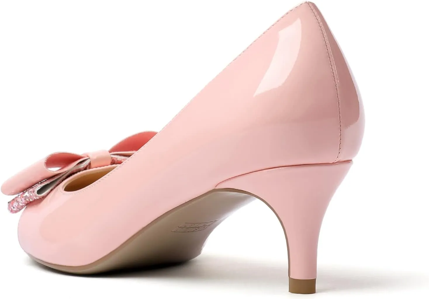 YODEKS Women's Round Toe Pumps, High Heel Slip on, Bow Knotted Heels for Pary Dress Work Office Workplace