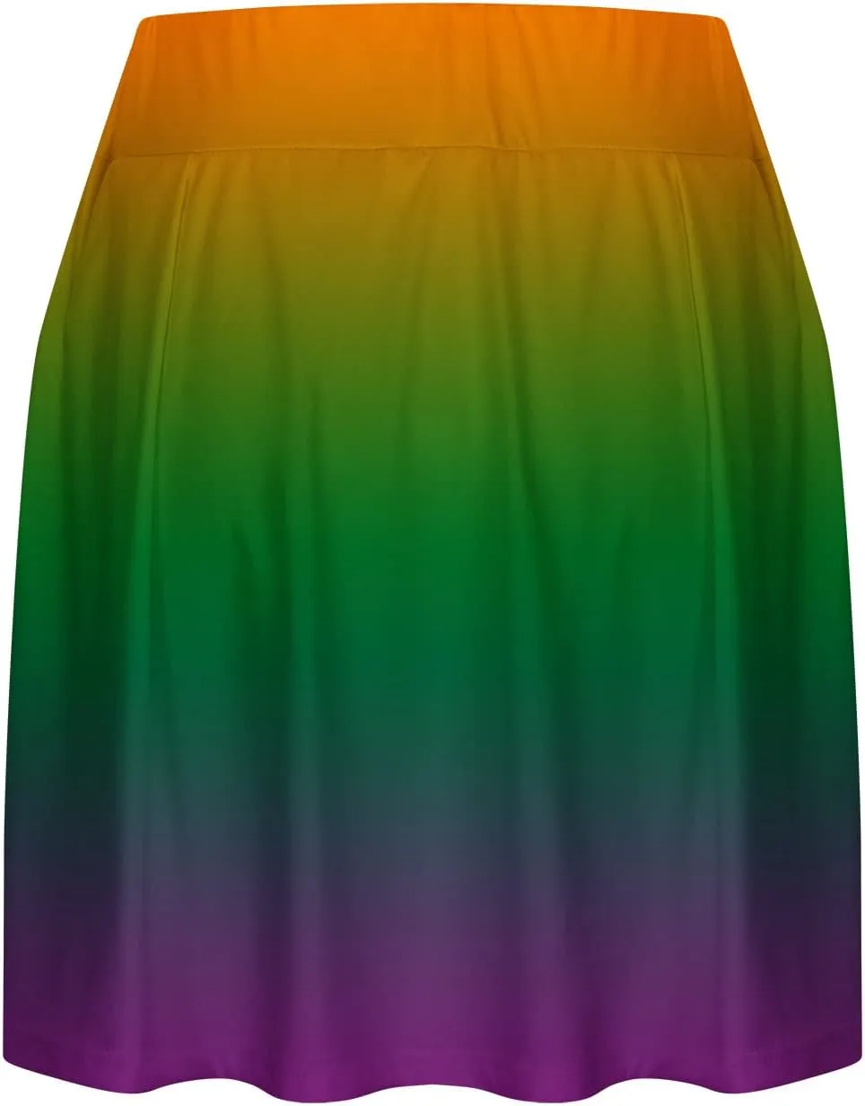 Yoga Short Skirt for Women Gradient Summer Running Skirted Shorts Active Lifestyle Casual Everyday Skirt Pant 2025