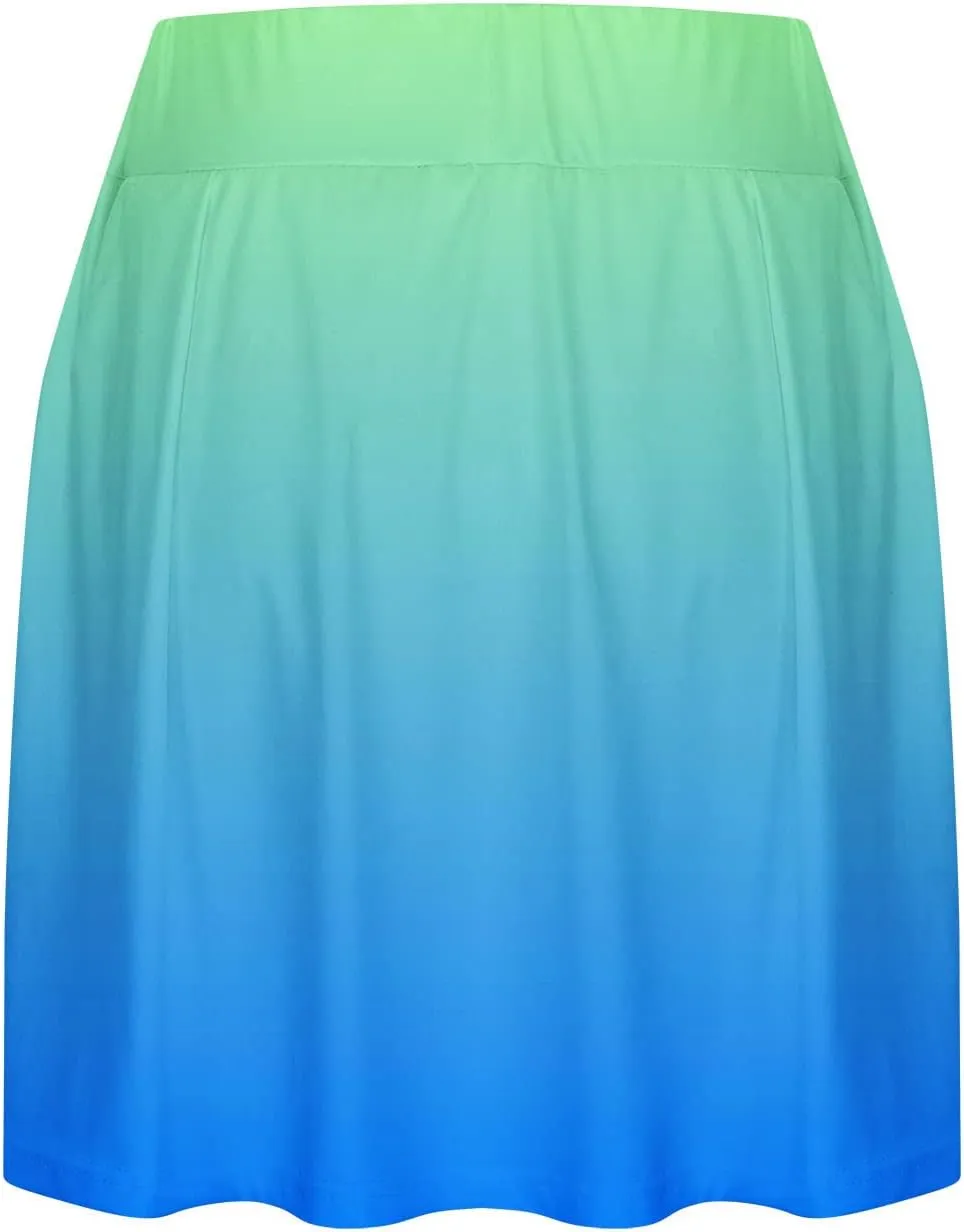 Yoga Short Skirt for Women Gradient Summer Running Skirted Shorts Active Lifestyle Casual Everyday Skirt Pant 2025