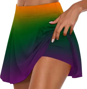 Yoga Short Skirt for Women Gradient Summer Running Skirted Shorts Active Lifestyle Casual Everyday Skirt Pant 2025