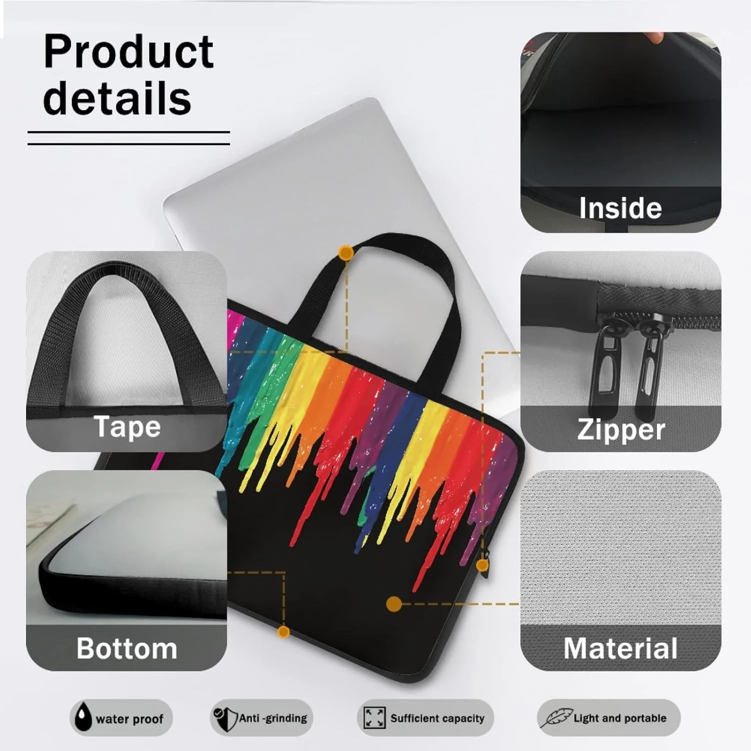 Yzaoxia Laptop Tote Bag for Women Men Computer & Tablet Travel Briefcase Waterproof Bags Business Tote Handbag