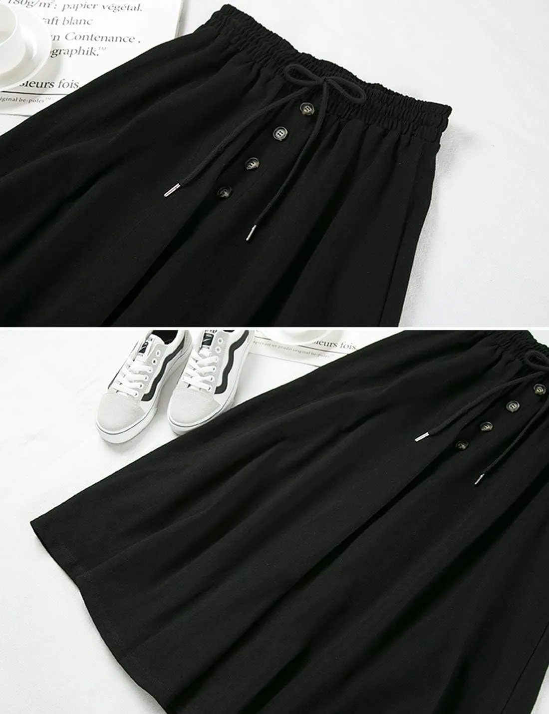 ZGZZ7 Women's Casual Cute Midi Skirts Below Knee Length A-line Ruffled Skirts