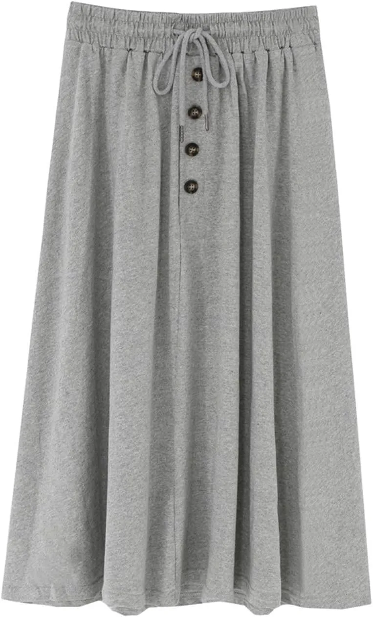 ZGZZ7 Women's Casual Cute Midi Skirts Below Knee Length A-line Ruffled Skirts