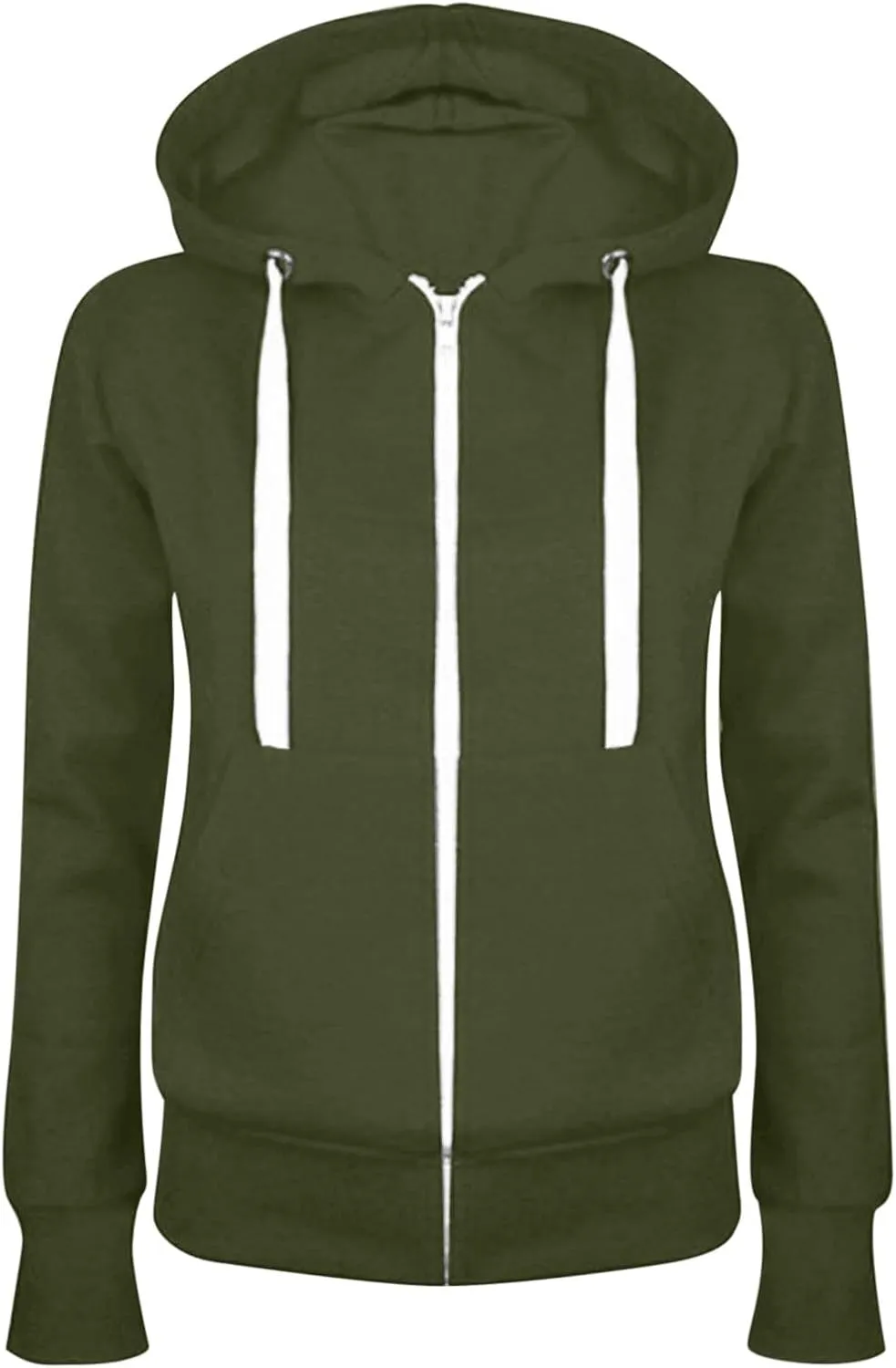Zip Up Hoodies for Women 2024 Oversized Casual Fall Sweatshirts Fleece Long Sleeve Hooded Pullover with Pockets