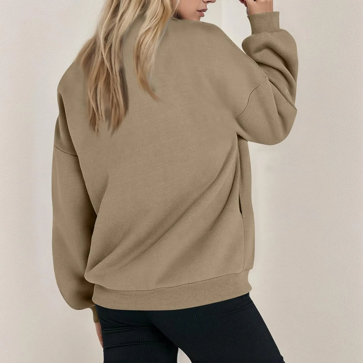 Zip Up Jackets for Women Fleece Oversized Sweatshirt Baggy Drop Shoulder Trendy Y2k Teen Girls Fall Clothes w/Pockets