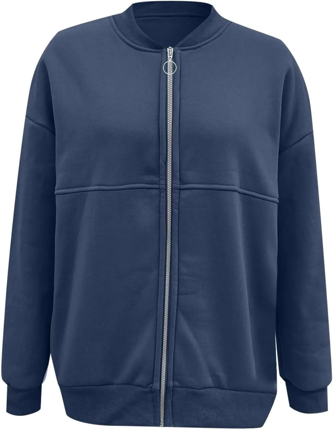 Zip Up Jackets for Women Fleece Oversized Sweatshirt Baggy Drop Shoulder Trendy Y2k Teen Girls Fall Clothes w/Pockets