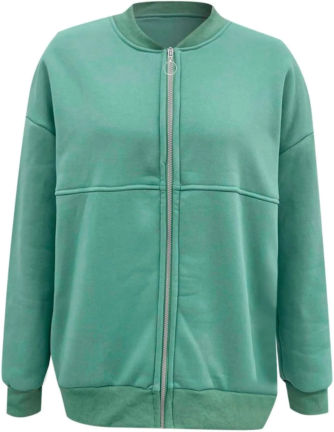 Zip Up Jackets for Women Fleece Oversized Sweatshirt Baggy Drop Shoulder Trendy Y2k Teen Girls Fall Clothes w/Pockets