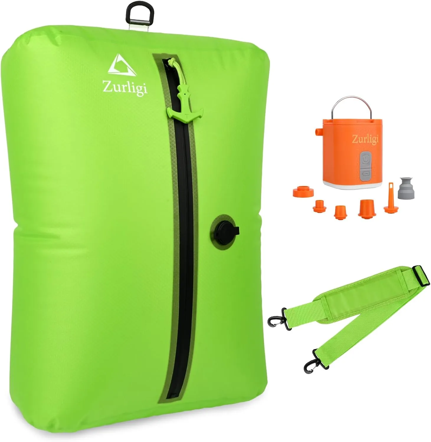 Zurligi Vacuum Bags for Travel with Pump, Vacuum Compression Bag with Adjustable Shoulder Strap, IP67 Reusable Vacuum Packing Cubes for Luggage, Backpack, Suitcase, Yoga, Swim, Beach