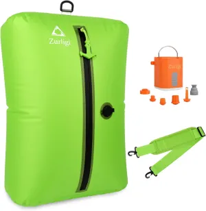 Zurligi Vacuum Bags for Travel with Pump, Vacuum Compression Bag with Adjustable Shoulder Strap, IP67 Reusable Vacuum Packing Cubes for Luggage, Backpack, Suitcase, Yoga, Swim, Beach