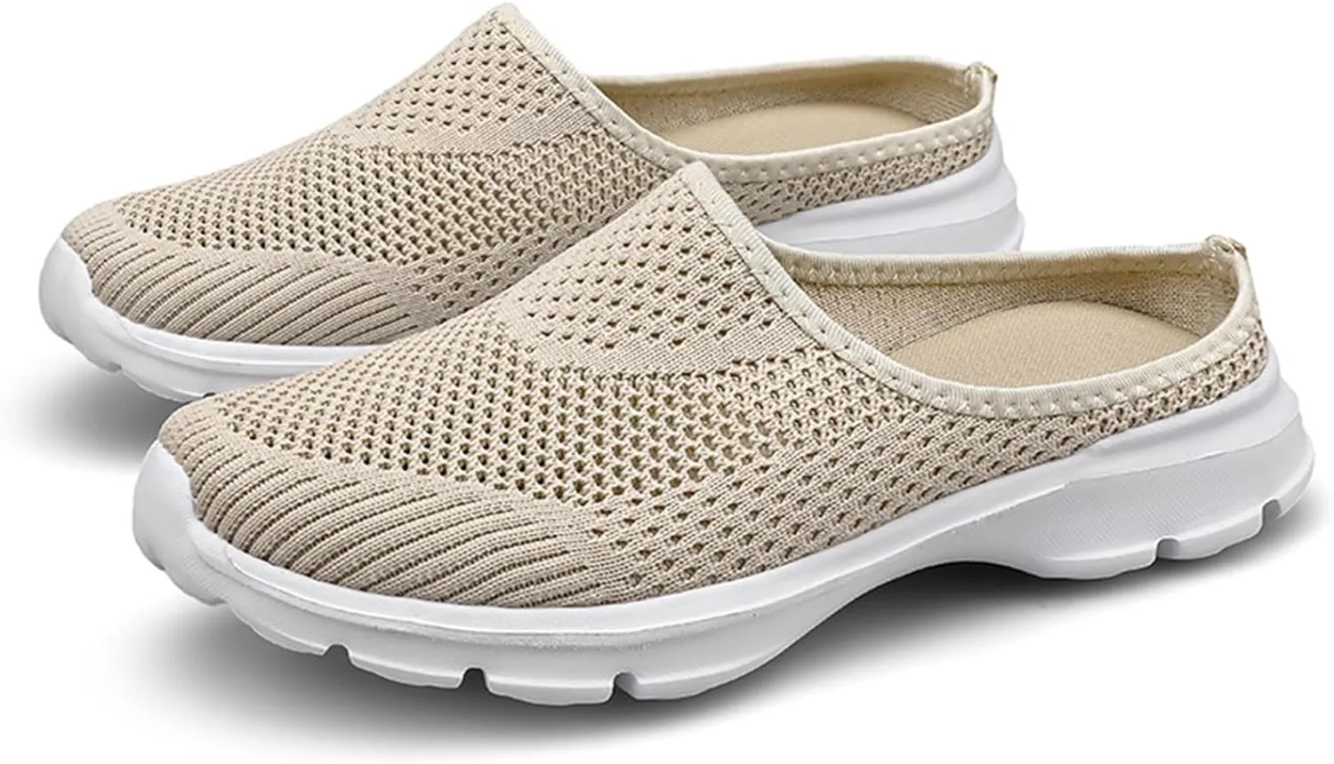 ZWRXW Mules for Women 2025 Summer Air Cushion Platform Mesh Mules Sneaker Non Slip Orthopedic Sneakers Arch Support Diabetic Fasciitis Sandals Lightweight Breathable Slippers Closed Toe Wedge Sandals