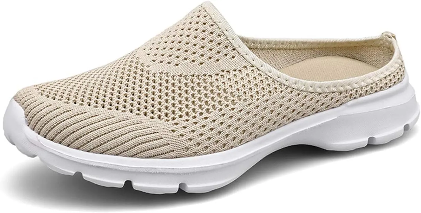 ZWRXW Mules for Women 2025 Summer Air Cushion Platform Mesh Mules Sneaker Non Slip Orthopedic Sneakers Arch Support Diabetic Fasciitis Sandals Lightweight Breathable Slippers Closed Toe Wedge Sandals