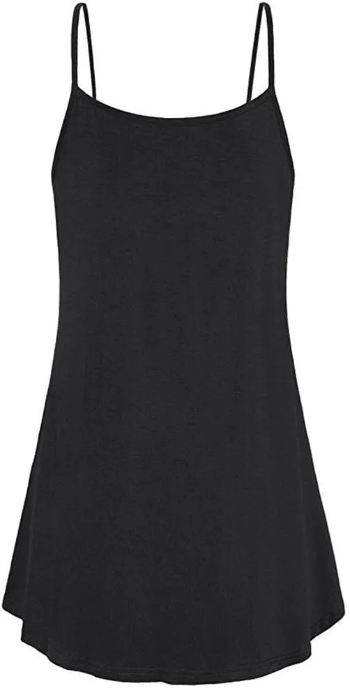 ZYXTIM Tank Top for Women Pleated Spaghetti Strap Camisole Loose Casual Sleeveless Curved Hem Flowy Summer Shirts Plus Size